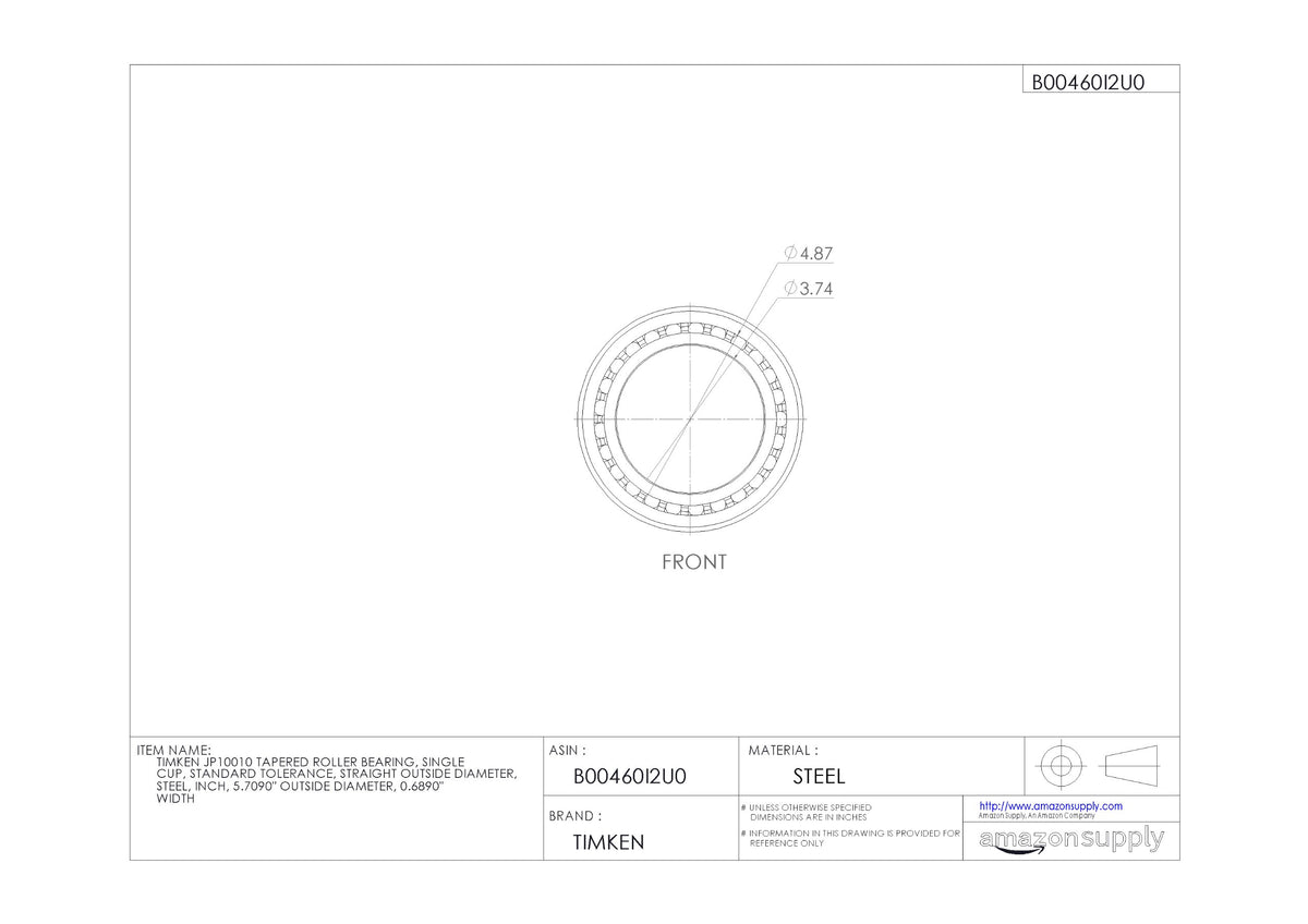 Timken Tapered Roller Bearing Cup - JP10010