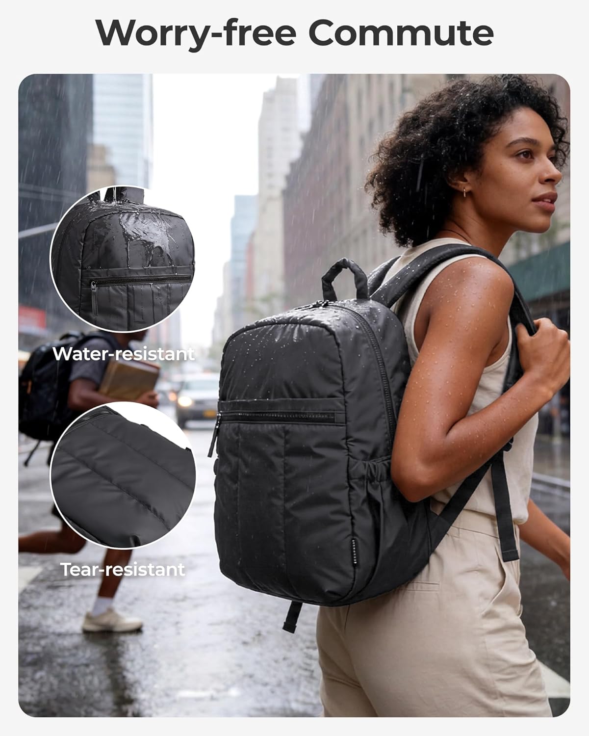 Backpack for Women, Travel Backpack with Large Side Pocket, 15.6 Inch Work College Backpack Purse, Waterproof
