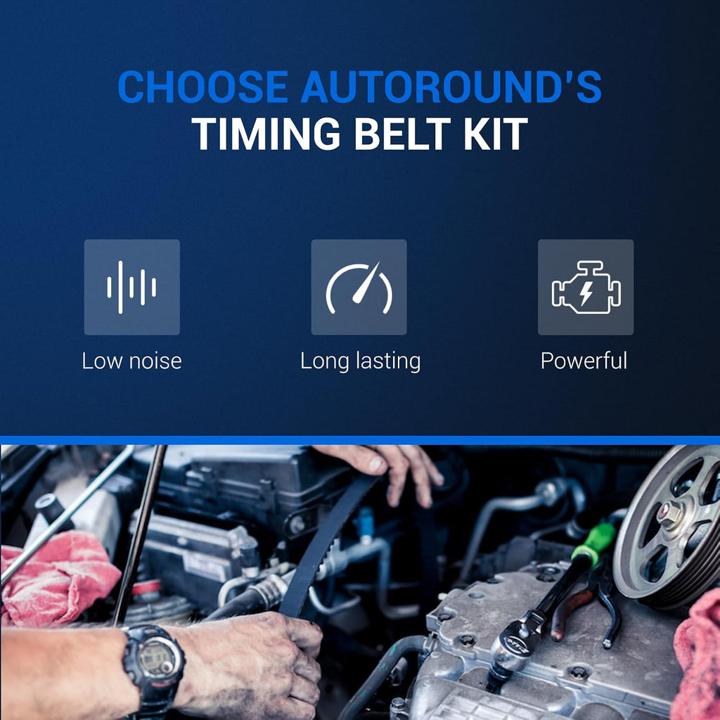 Autoround Timing Belt Kit w/Water Pump [3.5L 4.0L V6] Fit for 2005-2010 Chrysler 300, Pacifica, Sebring, Town & Country, Dodge Avenger, Challenger, Charger, Grand Caravan, Journey, VW Routan, #TBK295L