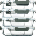 [8-Pack,30 oz] Glass Meal Prep Containers,Glass Food Storage Containers,Airtight lunch Containers with Lids