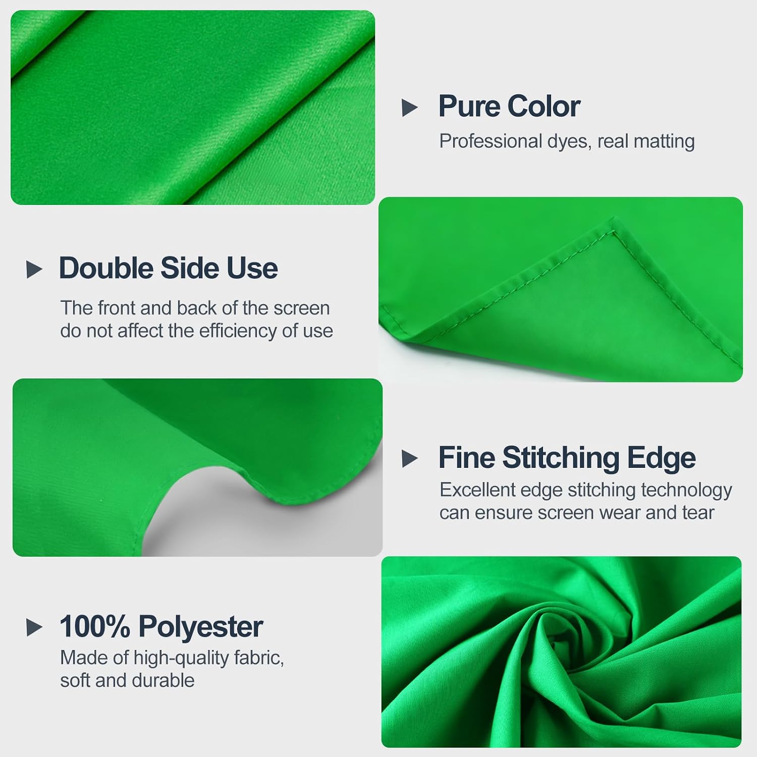 Green Screen Backdrop 10x10ft Greenscreen Background Photography | Polyester, Thicken Premium Fabric Resists