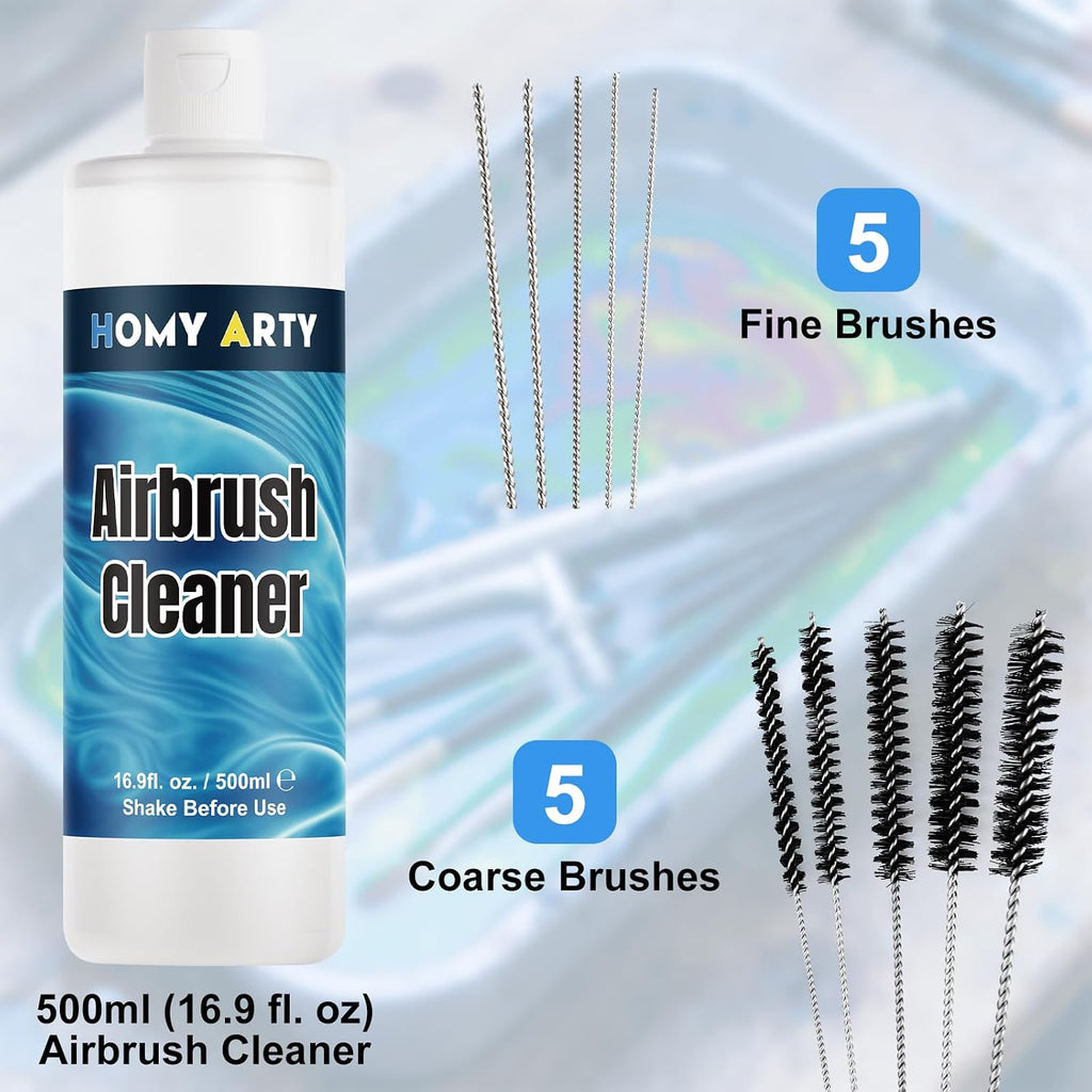 Airbrush Paint - 42 Colors with 6 Thinner & 16.9 fl oz Cleaner | with Brushes Airbrush Paint Set, Ready to Spray