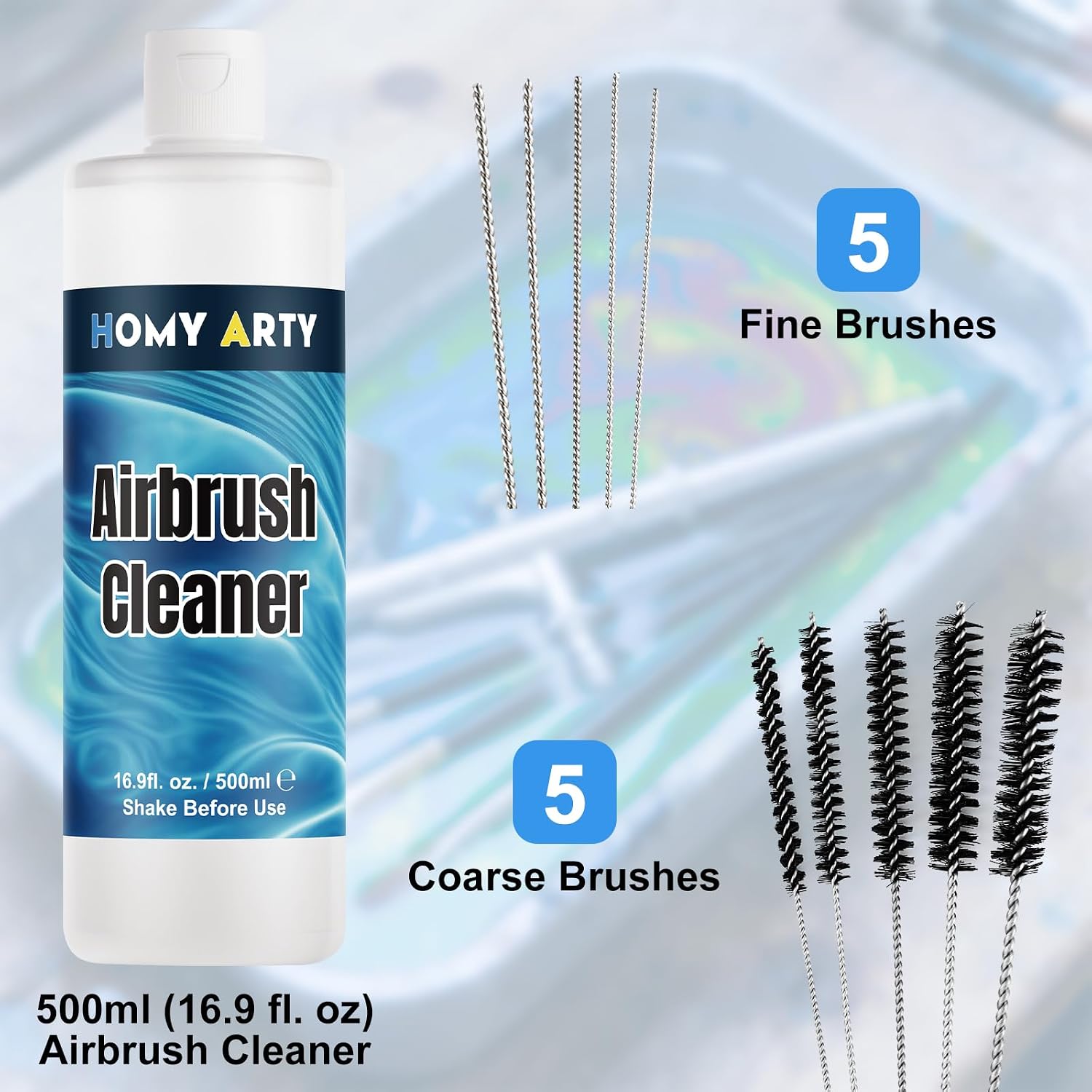 Airbrush Paint - 42 Colors with 6 Thinner & 16.9 fl oz Cleaner | with Brushes Airbrush Paint Set, Ready to Spray