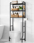 Over Toilet Storage Rack, 63.2" H Space-Saving, Holder & Hooks | Bathroom, Laundry Room, Small Spaces, Families