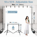 10x10FT Backdrop Stand Adjustable Back Drop Stand for Party Wedding