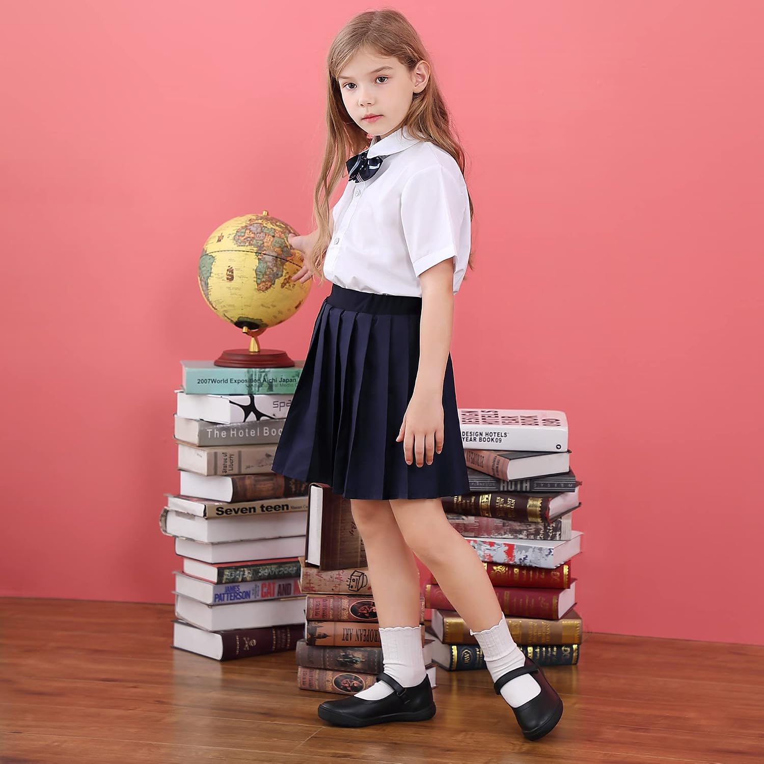Girl's Mary Jane Flats Lightweight School Uniform Shoes Black Dress Shoes (Toddler/Little Kid/Big Kid/Youth)