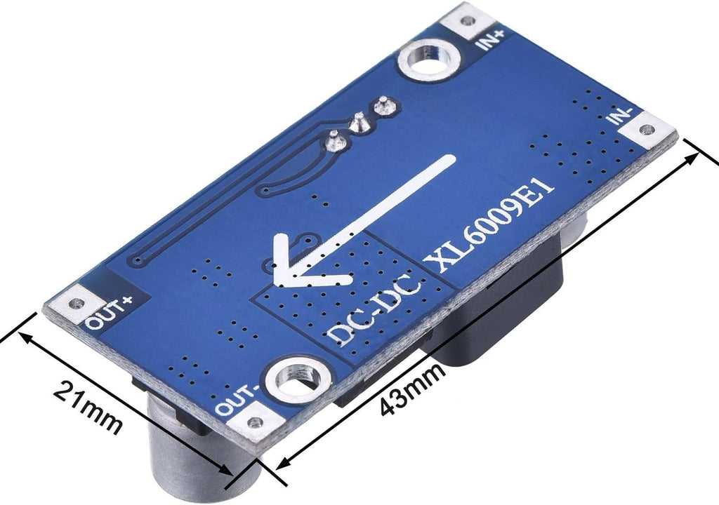 HiLetgo 5pcs XL6009 Boost Module DC-DC Adjustable Module DC3.0-30V to DC5-35V Output Voltage Power Converter Circuit Board Module 400KHz