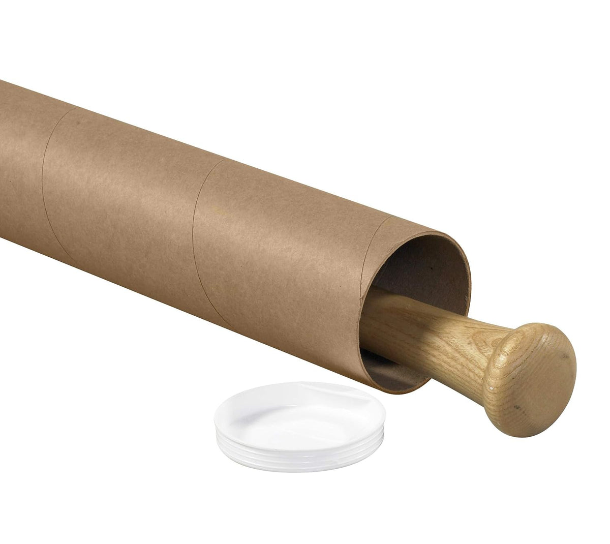 BP3018K Mailing Tubes with Caps, 3" x 18", Kraft (Pack of 24)