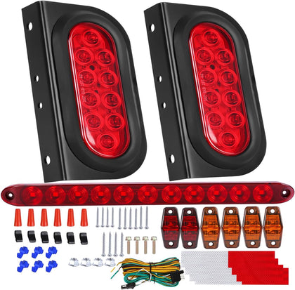 6" Oval LED Trailer Lights Kit with Mounting Bracket