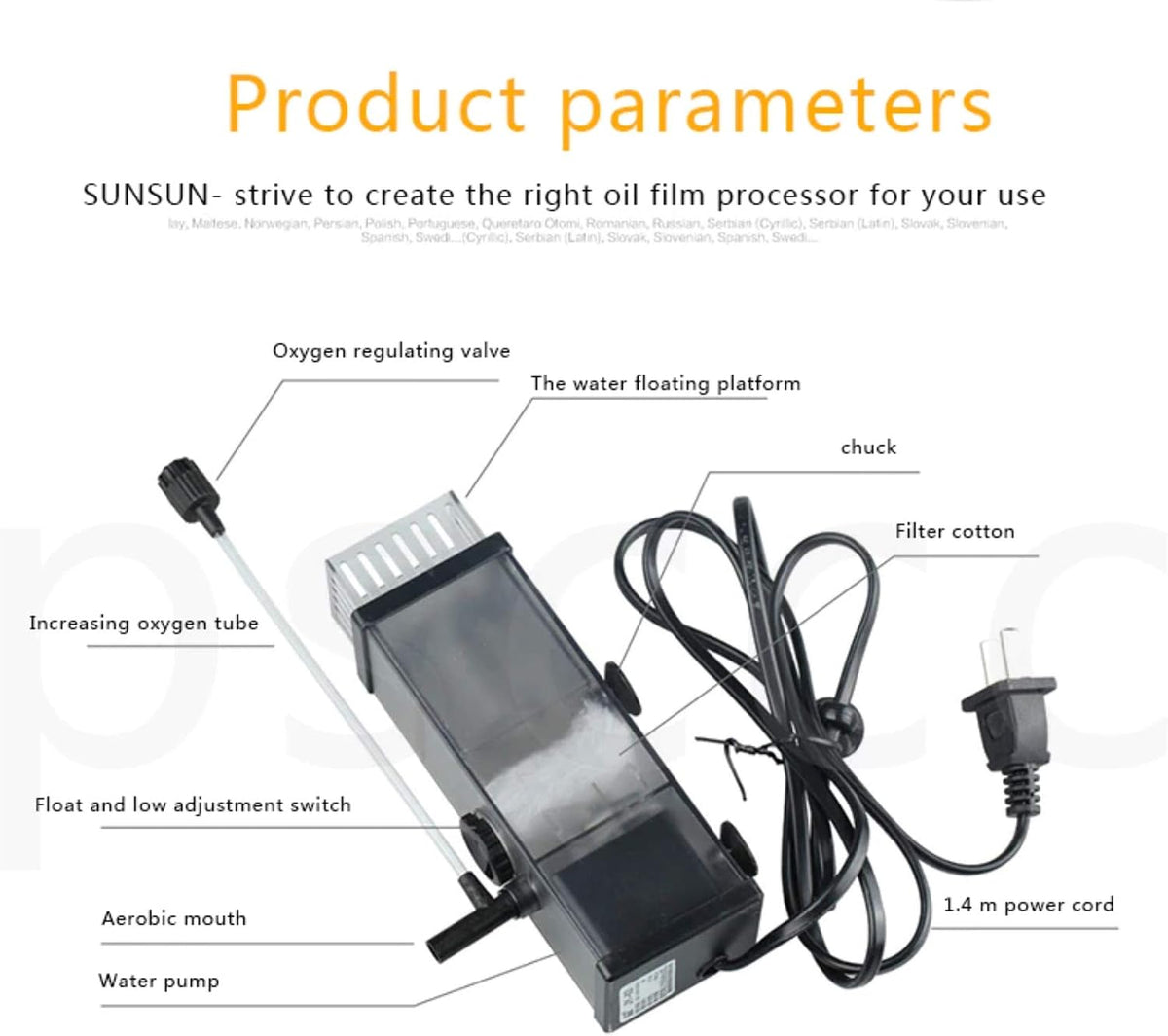 Aquarium Surface Protein Skimmer 5W JY03 Aquarium Oil Film Processor JY-03 Oil Removal Filter Fish Tank Filter