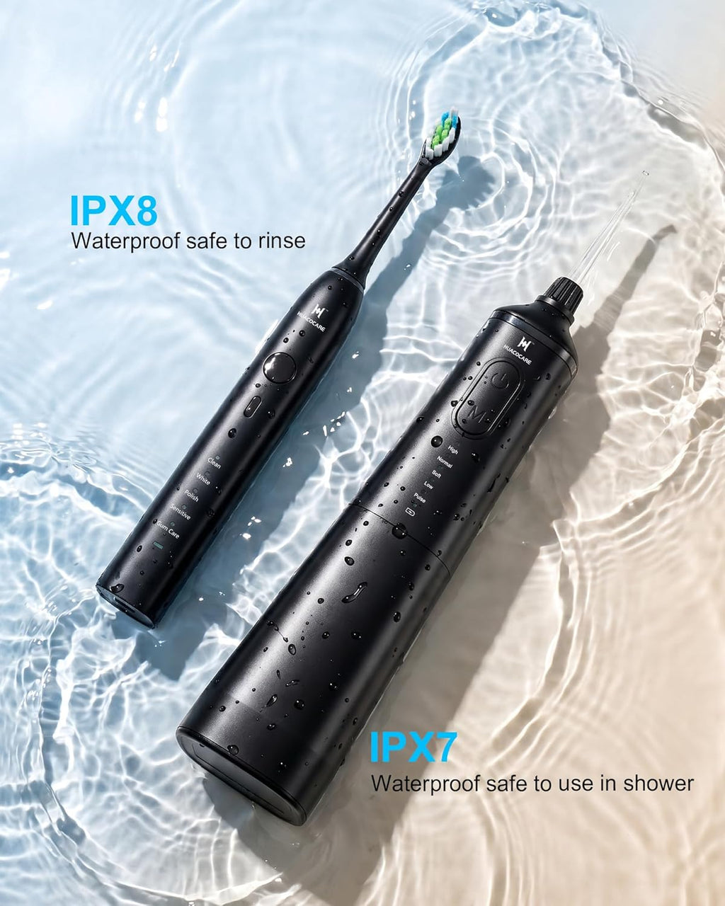 Upgraded Pro Dental Care Kit: 5-Mode Water Flosser & 50,000 VPM Sonic Electric Toothbrush | Premium Oral Clean Set