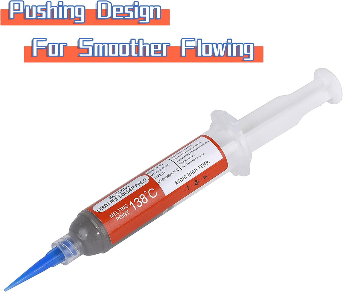 Wonderway Sn42/Bi58 T4 Lead Free Solder Paste No Clean, 138℃ Melting Point (30g)