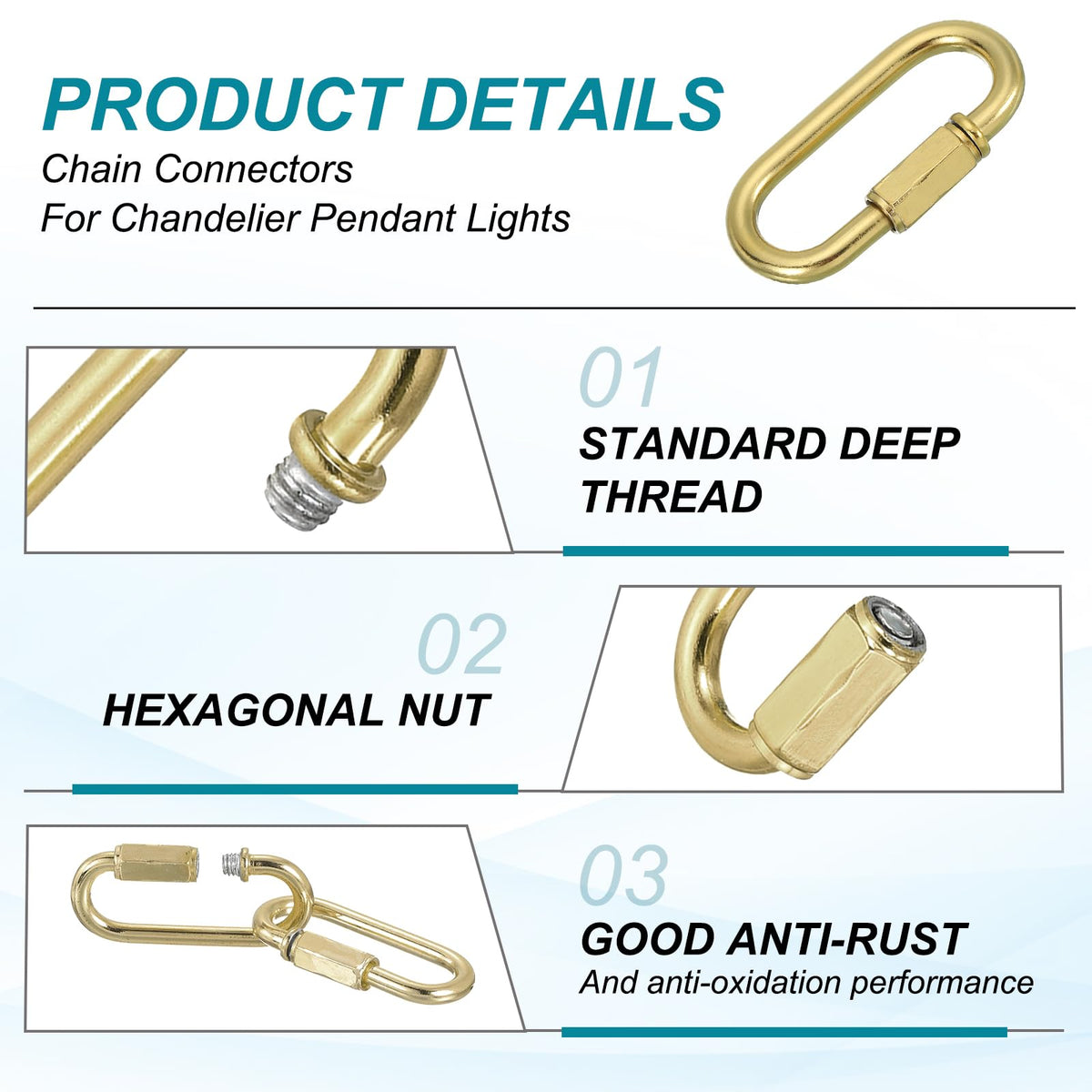 MECCANIXITY Chain Connectors 4mm Thick Copper 3Pack