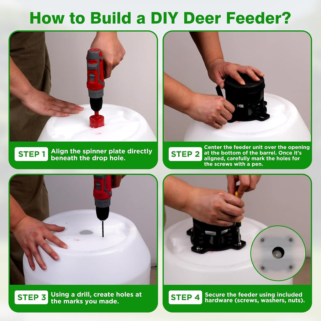 Deer Feeder Kit,Motor and Timer Kit with Programable Digital Timer,Up to 4 Feed Time,Easy to Install for Hunting Game