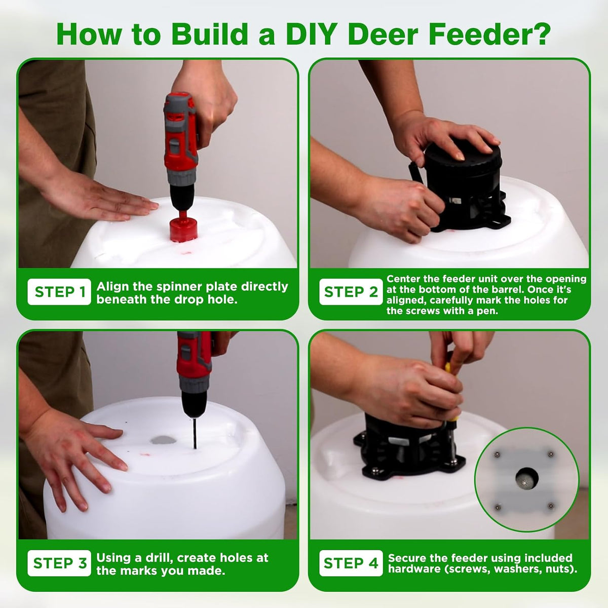 Deer Feeder Kit,Motor and Timer Kit with Programable Digital Timer,Up to 4 Feed Time,Easy to Install for Hunting Game