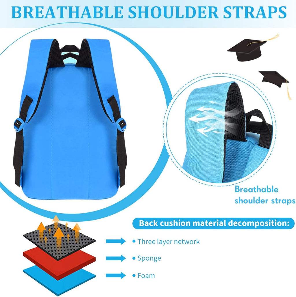 10 Pcs of School Backpack Bulk 17 Inch Classic Student Bag Bulk Printed Book Bags with Adjustable Padded Straps and