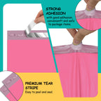 Poly Mailers 10x13 Inch, 100 Pack, Pink Shipping Bags, 2.4 Mil