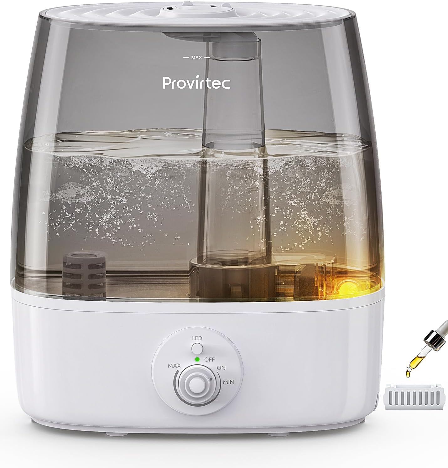 6.5L Stay Clean Tank Humidifier for Large Room, Top Fill Design | Ultra Quiet 65H Runtime, Cool Mist Ultrasonic, Low