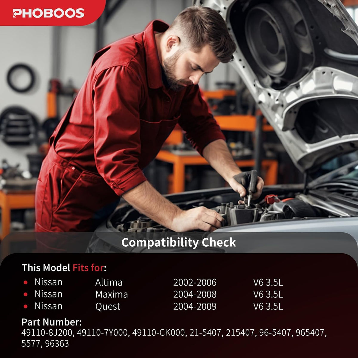 PHOBOOS Power Steering Pump Fit for Nissan Altima/Maxima/Quest