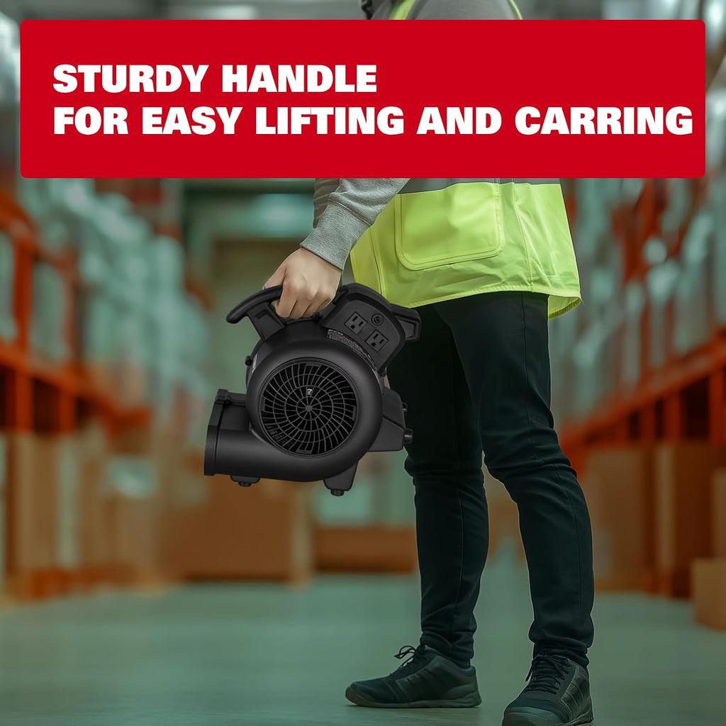 Air Mover Blower Fan 950 CFM with Timer, Floor Fan EMAM1090A | 3 Speeds, 3 Drying Angles, Timer And Daisy-Chain