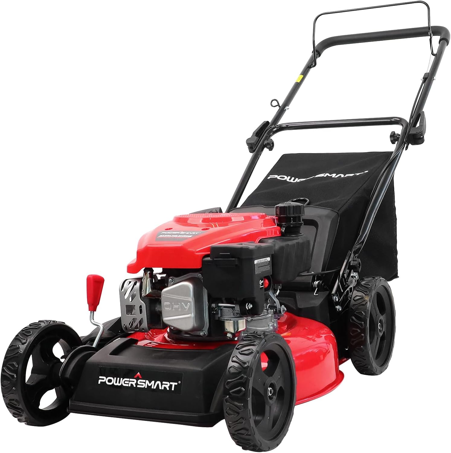 EasyCut 18-Inch Gas Lawn Mower, 144cc 4-Stroke OHV Engine, Push Walk-Behind, 3-in-1 Mulch/Bag/Side Discharge, Steel