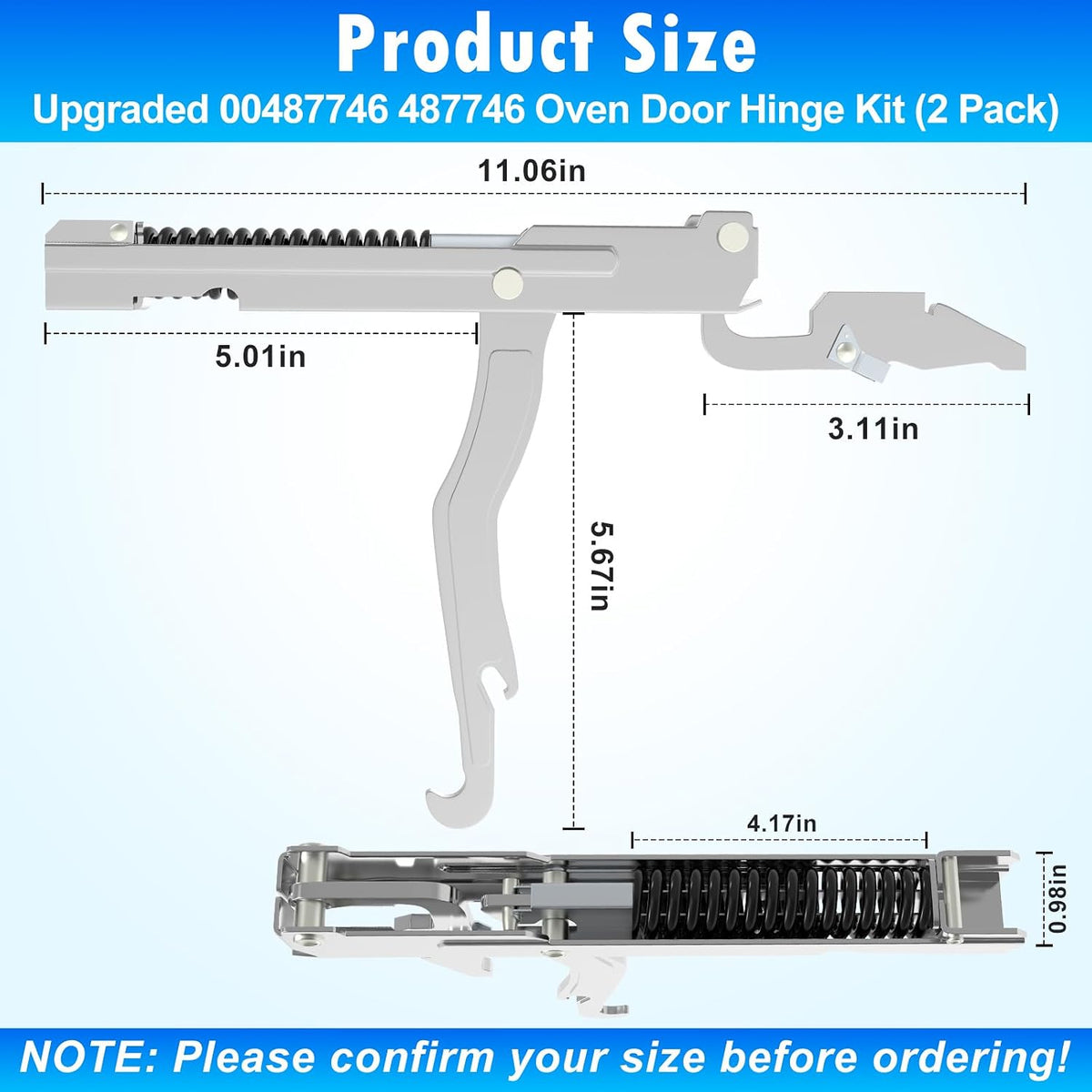 2Pack Compatible with Thermador 00487746 487746 Oven Door Hinges