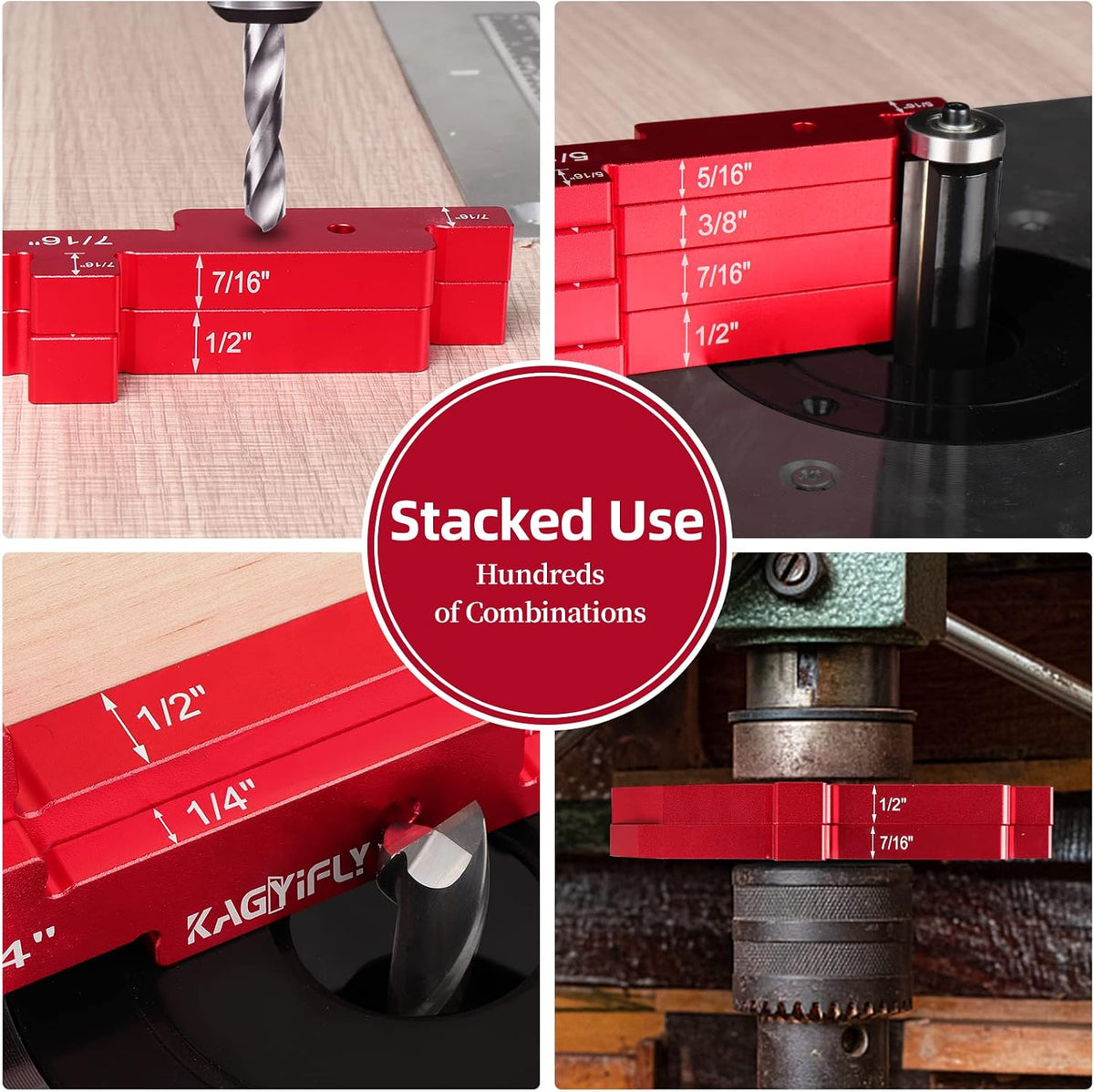 Setup Blocks Woodworking, 14pcs Aluminum Setup Blocks Height Gauge Set for Router Table Saw and Angle Measure Set up (Each Setup Bars has Different Thickness)