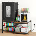 3D PrinterTable with Dustproof & Noise Reducing Enclosure —4-Tier 3D Print Stand & Filament Organized for Home