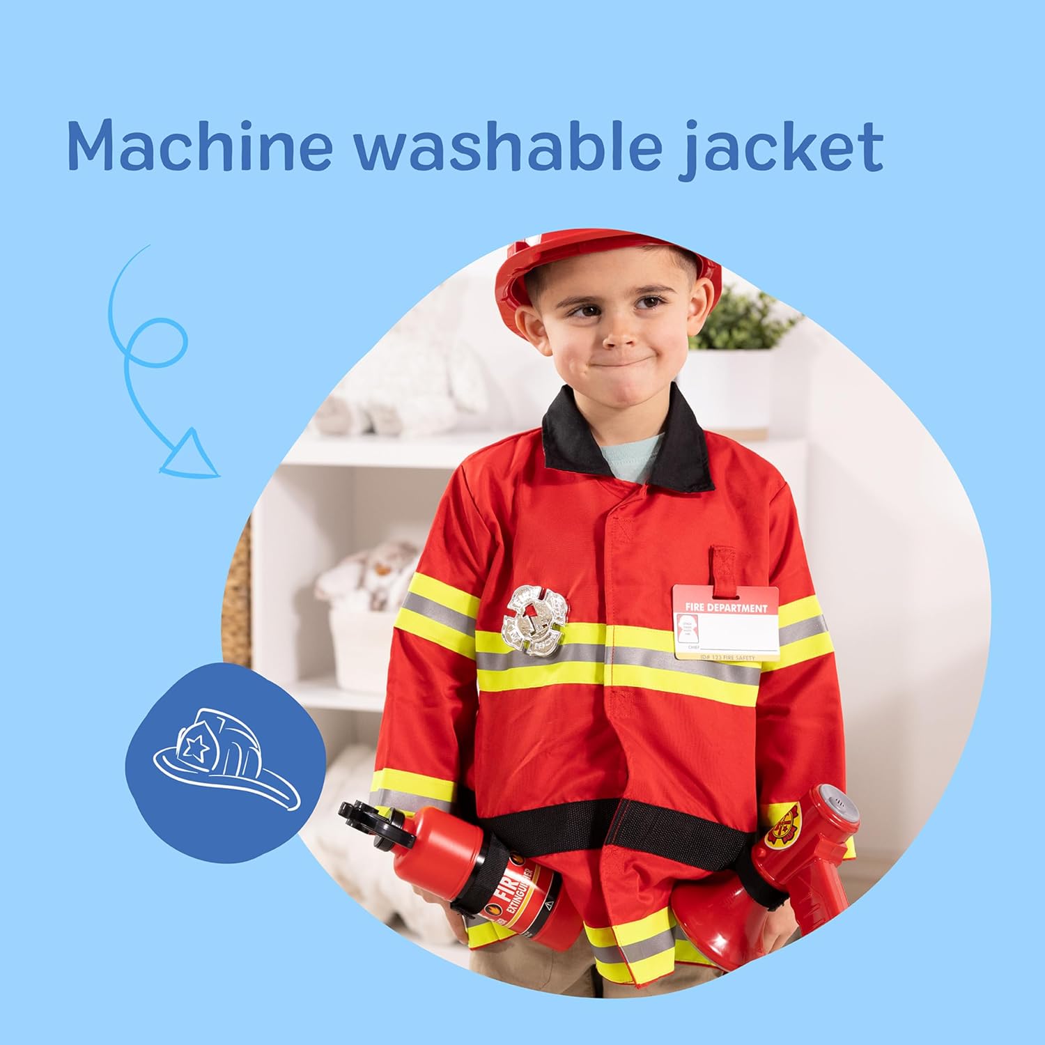 Melissa & Doug Fire Chief Role Play Costume Dress-Up Set