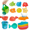 Baby Bath Toys for Kids Ages 1-3, 16PCS | Easy Clean Mold Free Bath Toys Toddlers 2-4 | Bathtub Pool Water Table Toys