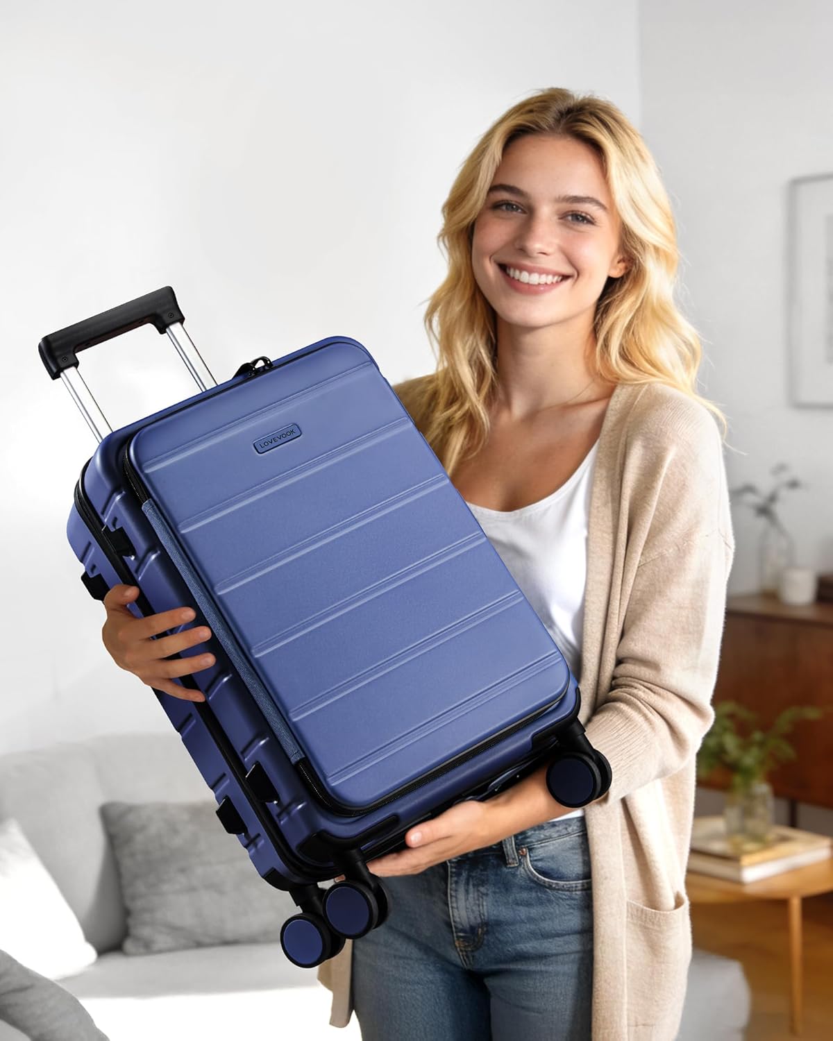 Carry On Luggage 22x14x9 Airline Approved with Spinner Wheels, 20 Inch Small Carry On Suitcase with TSA Lock