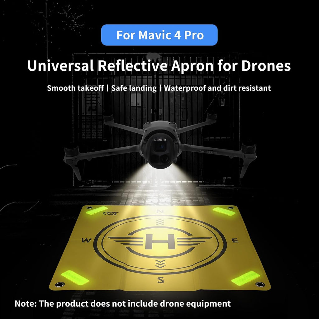 Drone Landing Pad,Universal Waterproof Portable Nighttime Reflective Weighted Landing Apron for DJI Avata 360 Mini 5