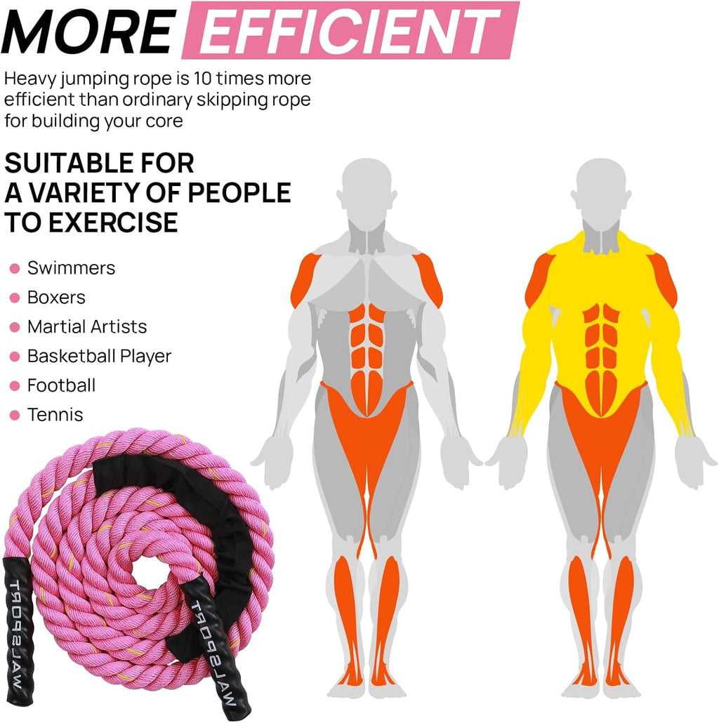 Weighted Jump Rope for Fitness – Heavy Skipping Rope for Women & Adults, Ideal for Home Gym Workouts, Strength