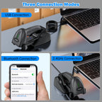 QR Industrial Bluetooth Barcode Scanner with Wireless Charging Stand, Wireless 2D 1D Bar Code Scanner Drop Protection