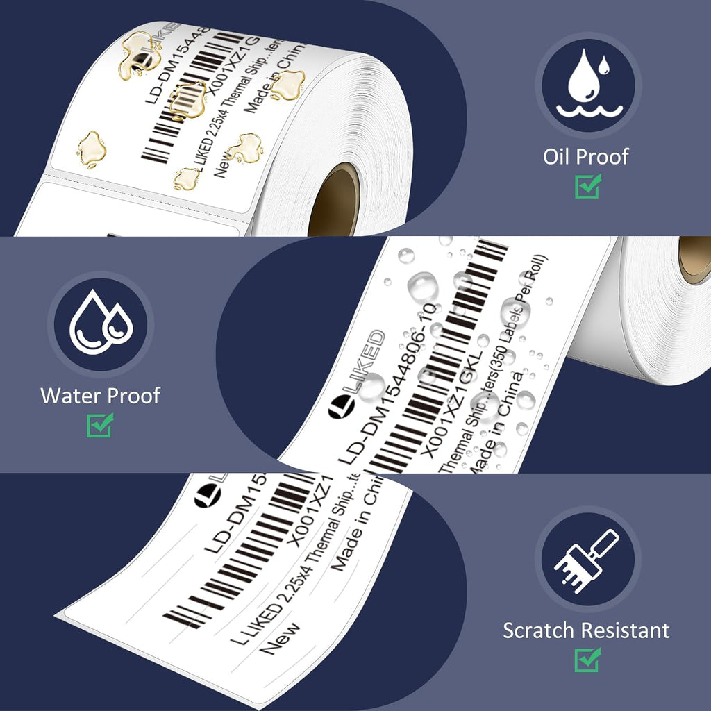 2.25" x 4" Direct Thermal Labels, 350 Shipping Postage Labels