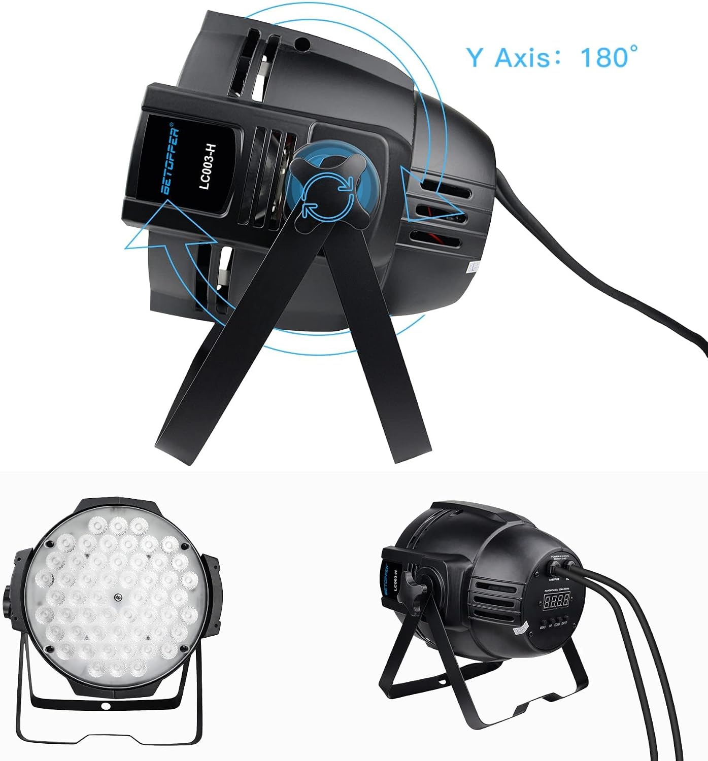 54*2W Warm/Cold White LED DMX COB Stage Spotlights for Concert(4) | 120W,Ra>90,Warm/Cold White,High