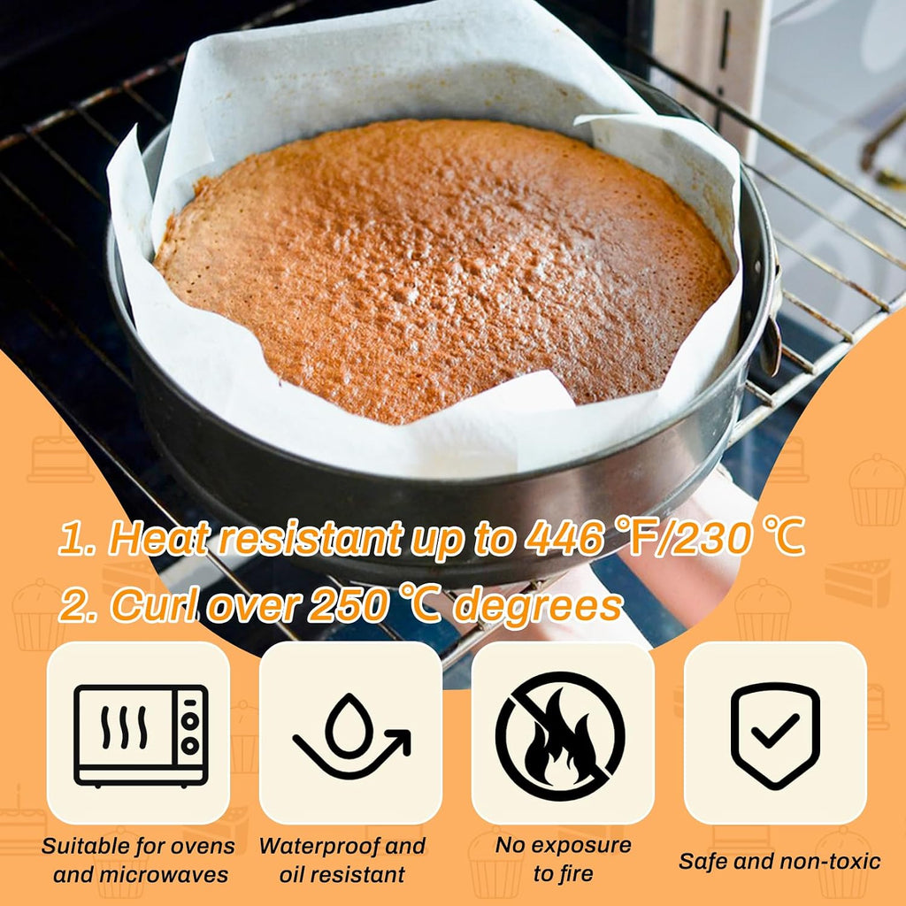 Baking Parchment Paper Side Liners - 2.95 in x 131.23 ft Cake Pan Side Liner Roll Parchment Paper Strips for Round