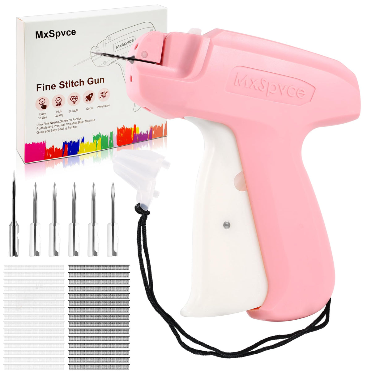 Stitch Gun for Clothes, Handheld Stitch Gun Quick Clothing Fixer , Tagging gun for clothing, Includes 6 Needle, 1500