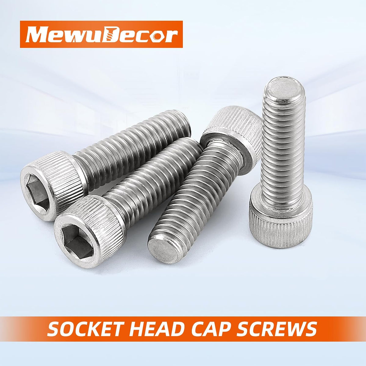 M10-1.5 x 20mm Socket Head Cap Screws, Allen Socket Drive, Stainless Steel 18-8 (304), Full Thread, Bright Finish, Machine Thread, Quantity 10
