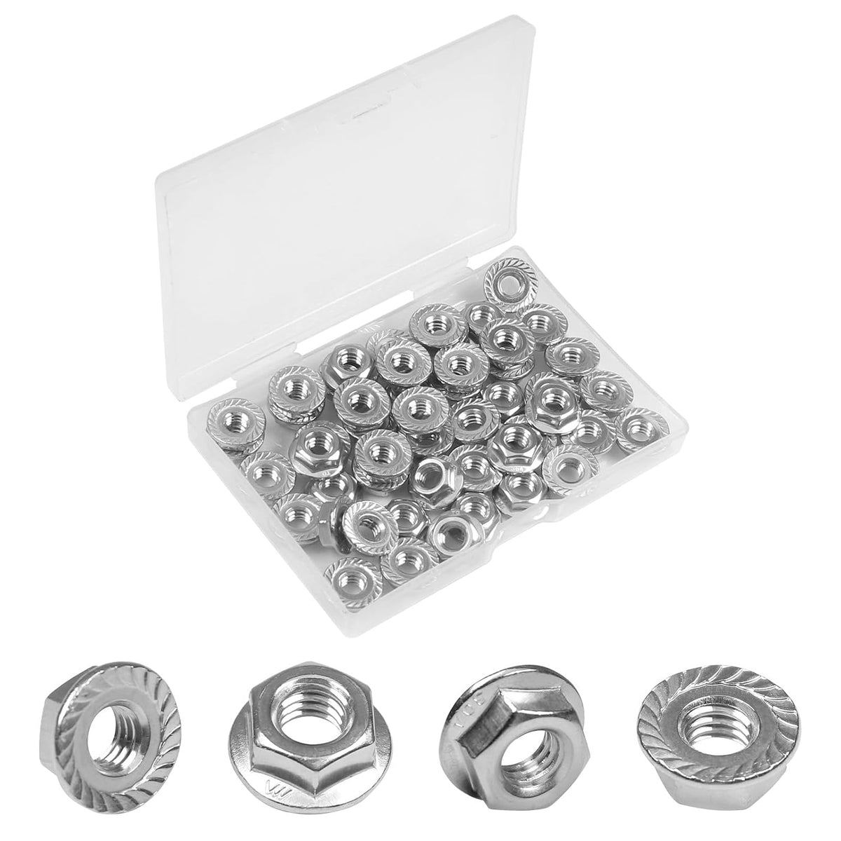 1/4-20 Serrated Flange Hex Nuts,1/4" Hexagon Flange Nuts