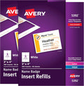 Customizable Name Badge Inserts, 3" x 4", White, 2 Packs of 300, 600 Printable Name Tag Inserts Total (35392) | 2