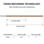 Mudder 15 Pcs 5/64" Drill Bit M35 High Speed Cobalt Drill Bit