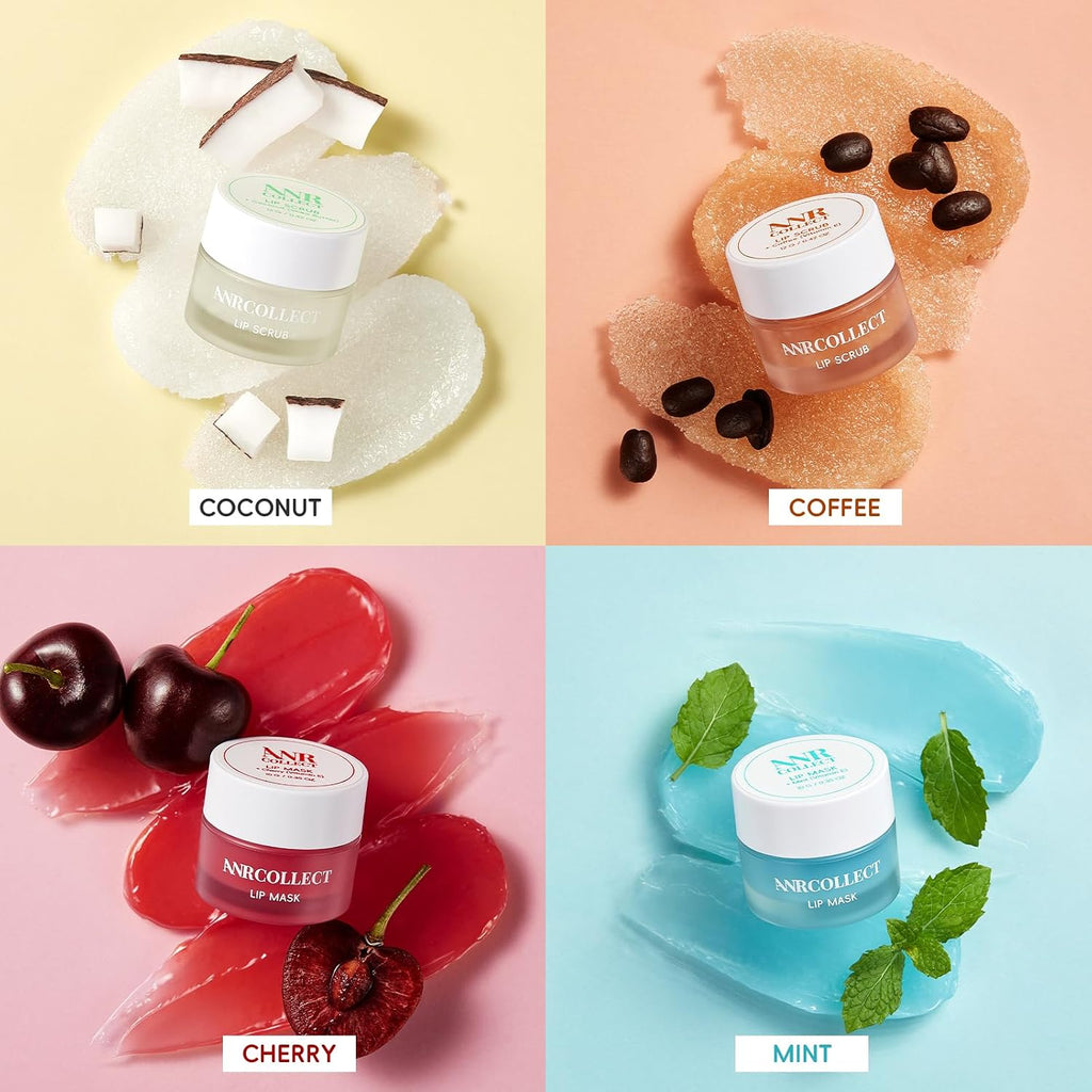 4-Pack Lip Scrub and Lip Mask Set