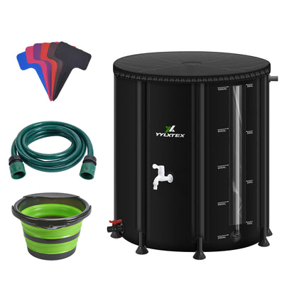 100 Gallon/380L Collapsible RainWater Collection Barrel,Water Tank&Reinforced with 2mm Frame Portable Rain