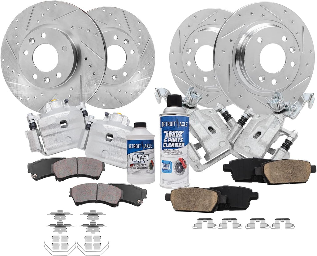 Brake Kit for Ford Fusion Lincoln MKZ Mazda 6 Milan | Drilled & Slotted Brake Rotors Ceramic Brake Pads Brake