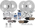 Brake Kit for Ford Fusion Lincoln MKZ Mazda 6 Milan | Drilled & Slotted Brake Rotors Ceramic Brake Pads Brake