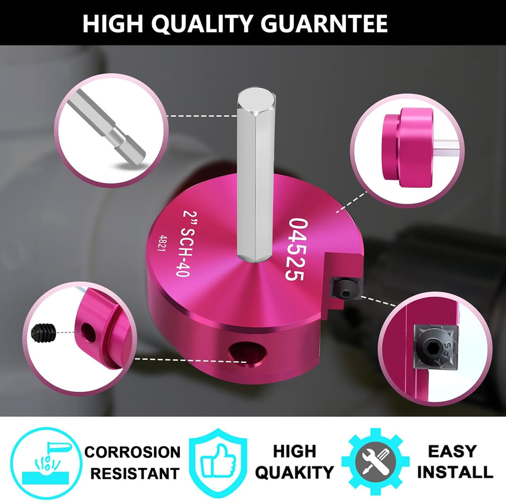 PVC Fitting Saver 2Inch Head,PVC Pipe Reamer w/ 3/8-Inch Hex Shaft