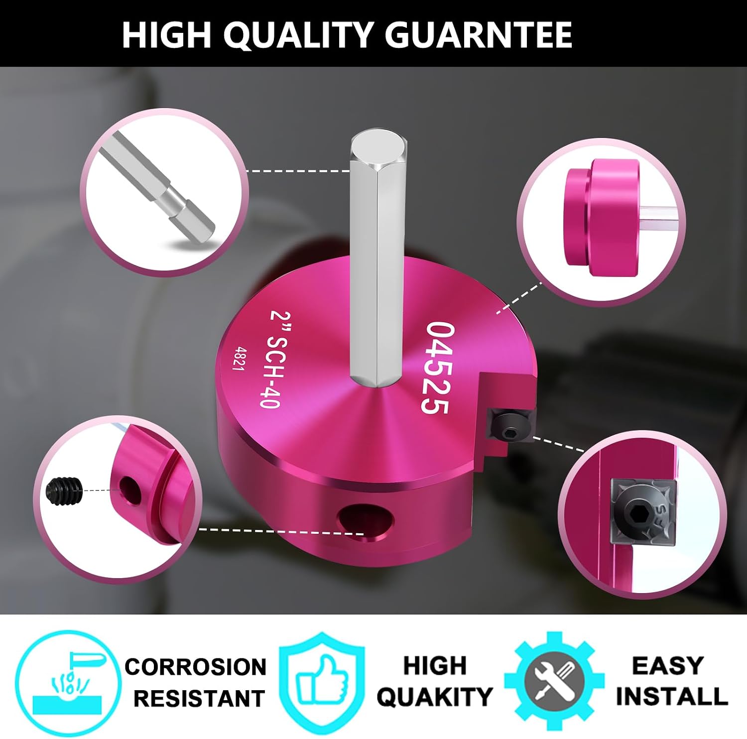 PVC Fitting Saver 2Inch Head,PVC Pipe Reamer w/ 3/8-Inch Hex Shaft