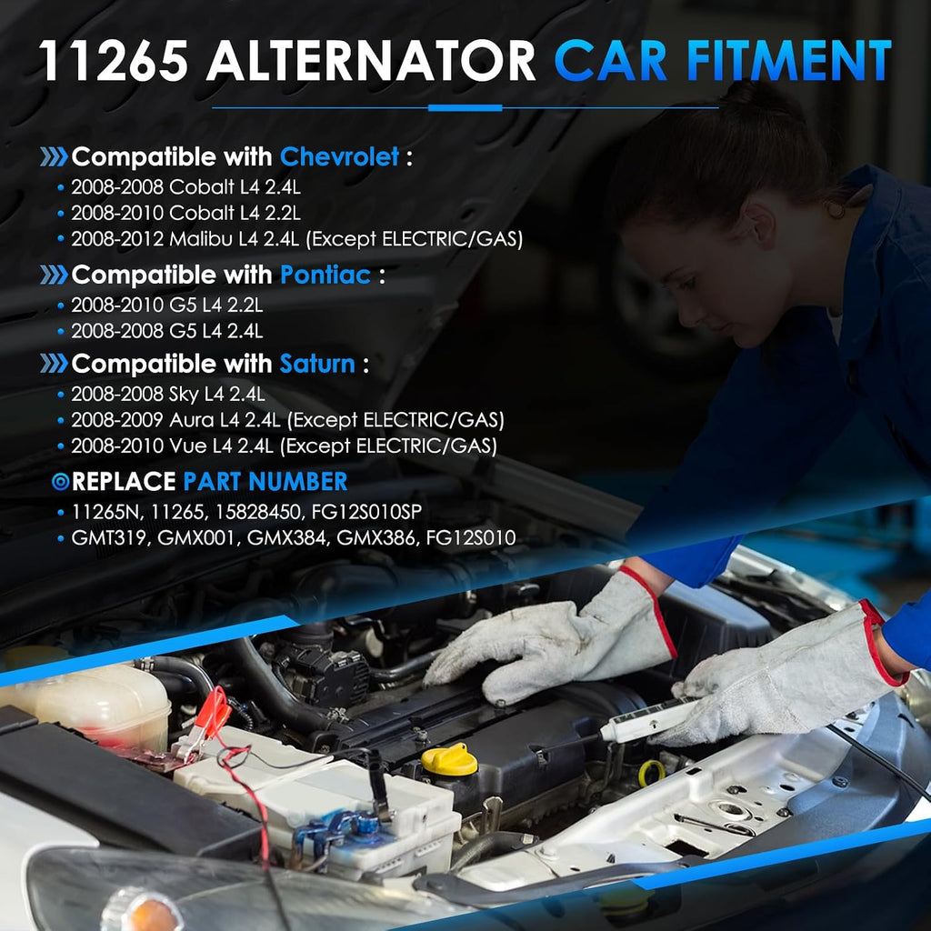 Car Alternator 11265 125A Fit for Chevy-Malibu Cobalt