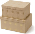 Large Christmas Nesting Gift Boxes with Lids, Set of 2, Kraft